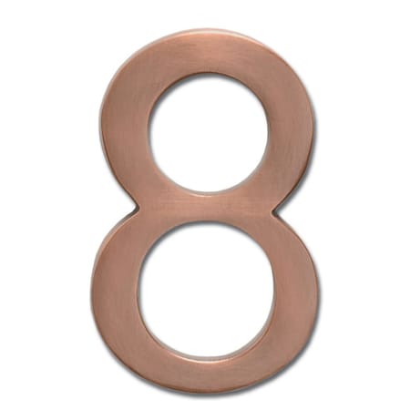 Architectural Mailboxes Brass 4 inch Floating House Number Antique Copper 8 3582AC-8